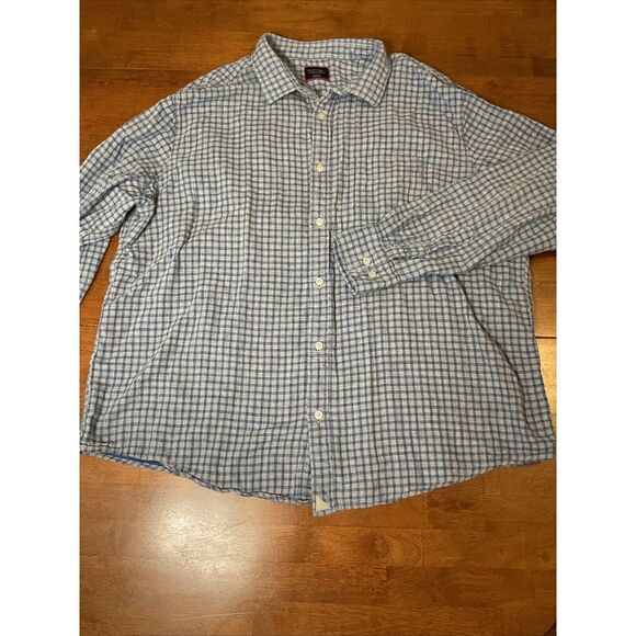 UNTUCKit Mens 3XL Shirt Pugliese Double Face Layer 100% Cotton Blue Gray Plaid - Picture 2 of 9